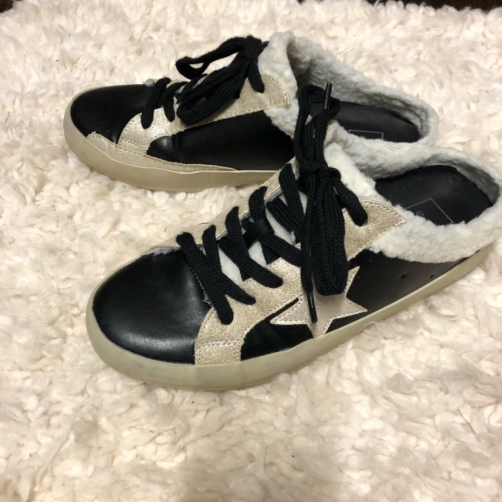 ShuShop distressed slip on sneakers